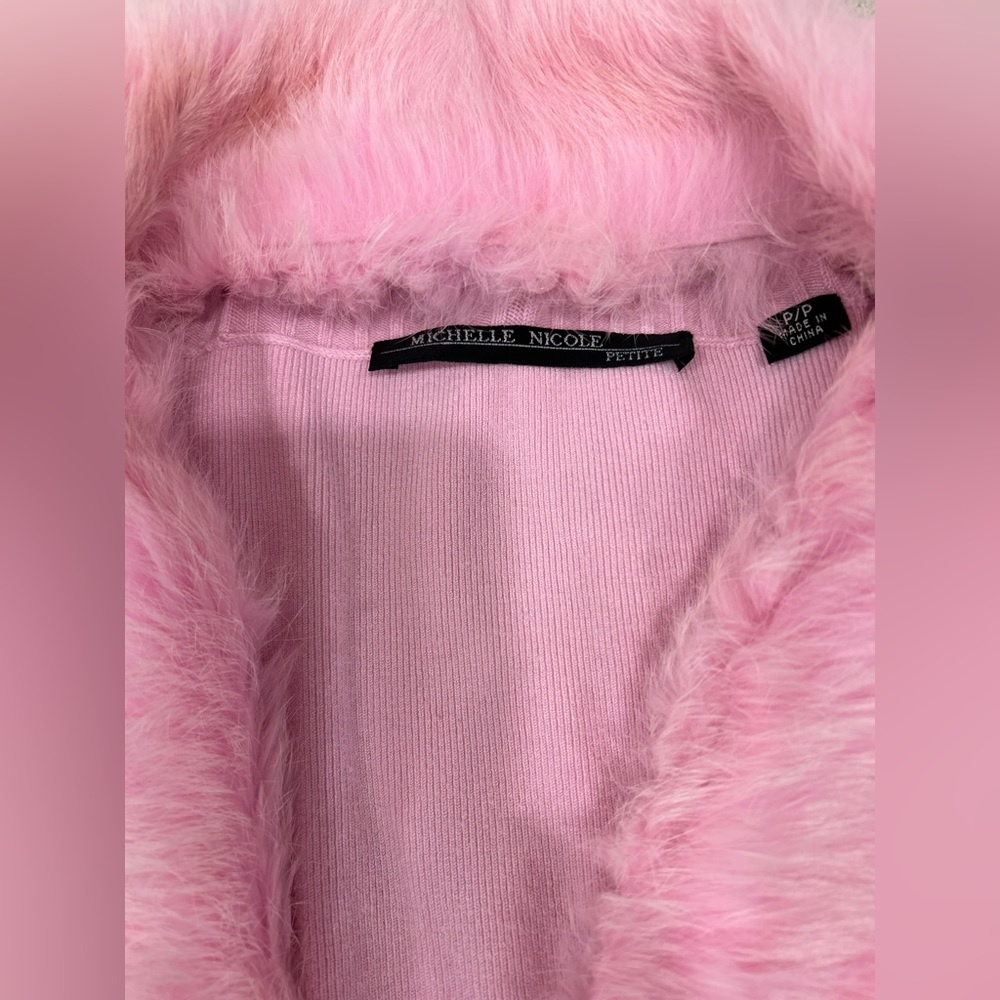 Women’s $125 sweater genuine fur removable collar small - Picture 2 of 2